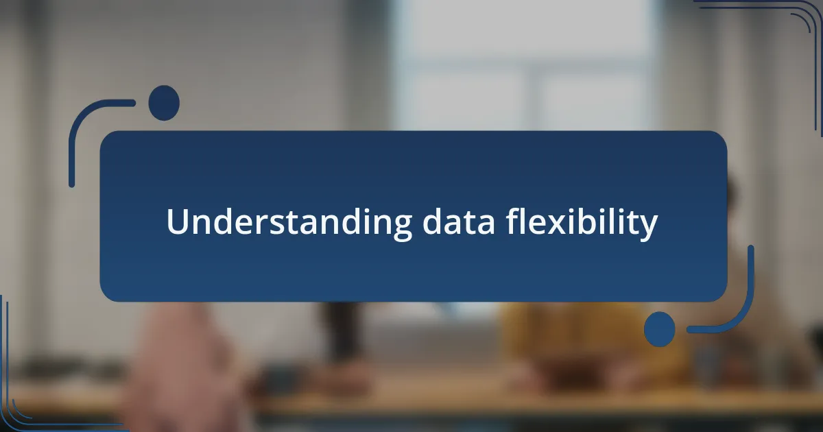 Understanding data flexibility
